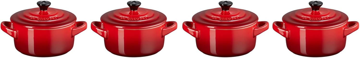 LE CREUSET Stoneware Miniature Round Casseroles, Set of 4, 250 ml, ⌀ 10 cm, Azure, 79212102200100 - Image 7