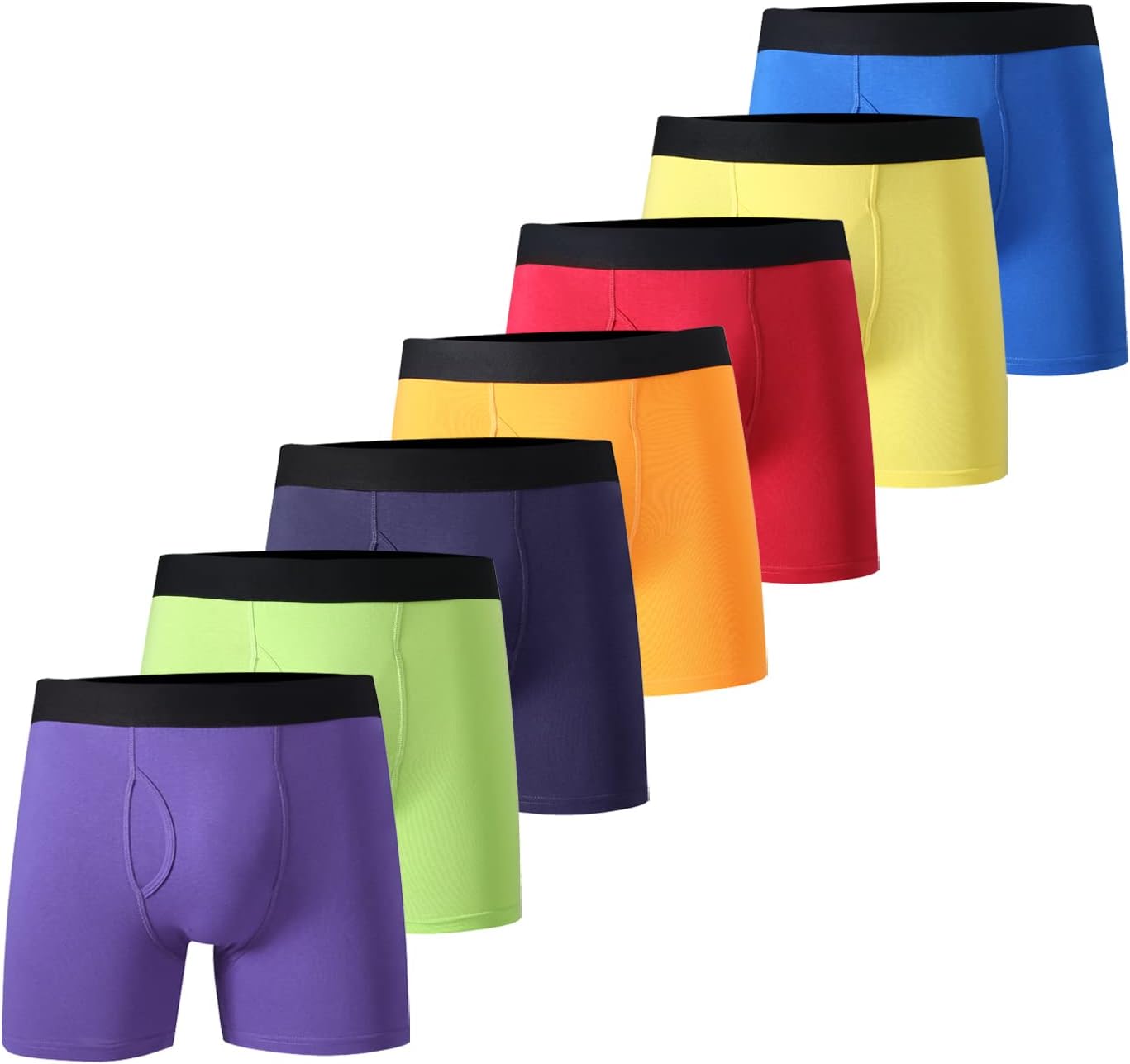 Loud, funky boxers splashed with a riot of colours—perfect for when you wanna make a statement down there. Comfy waistband snug but not too tight. Who doesn’t love a bit of flair?