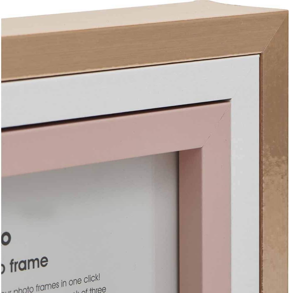 wilko Blush Pink Multi Pack Photo Frames Pack Of 3, MDF Wood Picture Frames with Sizes : 6 x 4 inch, 7 x 5 inch and 8 x 6 inch - Image 8