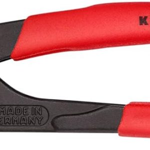 Knipex Cobra Pliers—red plastic grips, slick black finish, sitting pretty against a white backdrop. They’re bold, fierce—just what you need for gripping stuff like a pro.