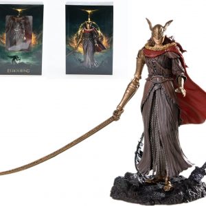 Malenia figure strikes a graceful pose—outfit billowing, every detail pops. The backdrop? Simple, but it lets her shine, you know? Seriously, it’s like she could leap into action any second.