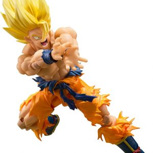 Check out this Super Saiyan Goku action figure—it's from Dragon Ball Z, of course. The sculpting is detailed; I mean, look at that vibrant yellow hair, right? And the pose? Totally dynamic, just like you’d expect. Perfect for fans or a killer addition to any collection.