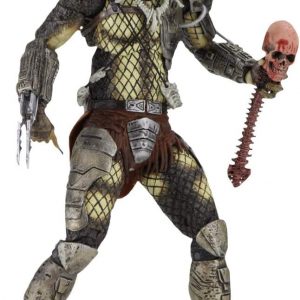 A fierce-looking Masked Predator action figure, poised like it's about to leap—just look at those crazy details and wild colours. Chill backdrop lets it pop, right?