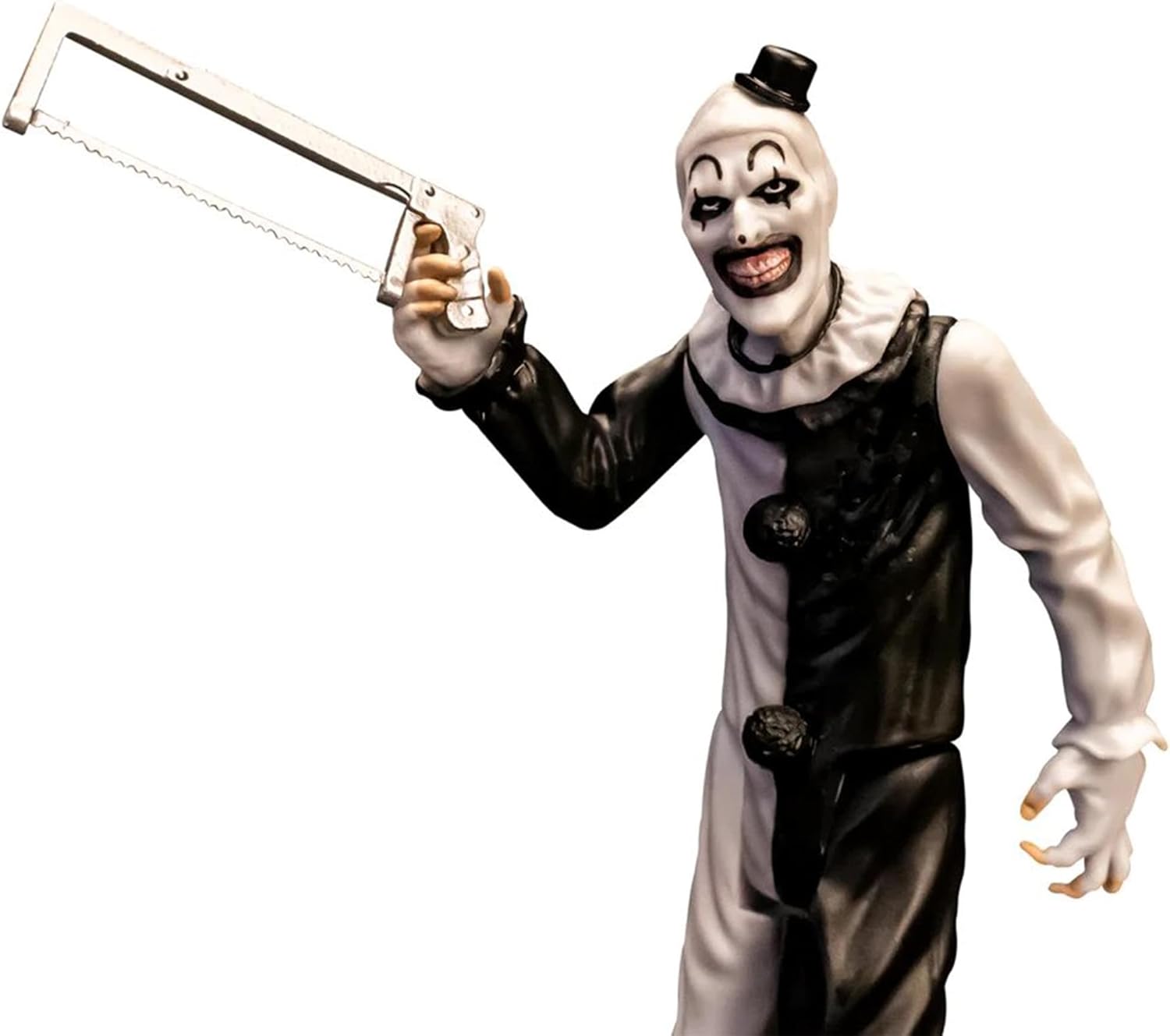 This Terrifier figure captures Art the Clown like—wow—just wow. It's all about those creepy details, tattered costume hanging in a way that just screams horror. The face? Terrifying. You can practically feel the menace oozing out of it. Perfect for collectors and anyone who digs the creepy vibe.