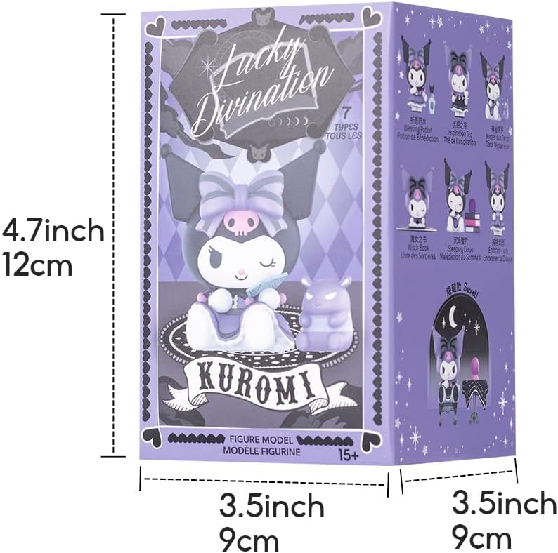 A Kuromi Blind Box figure caught mid-mischief—bright colours popping, a cheeky grin on her face. The soft, neutral backdrop lets her shine; it’s just... fun!