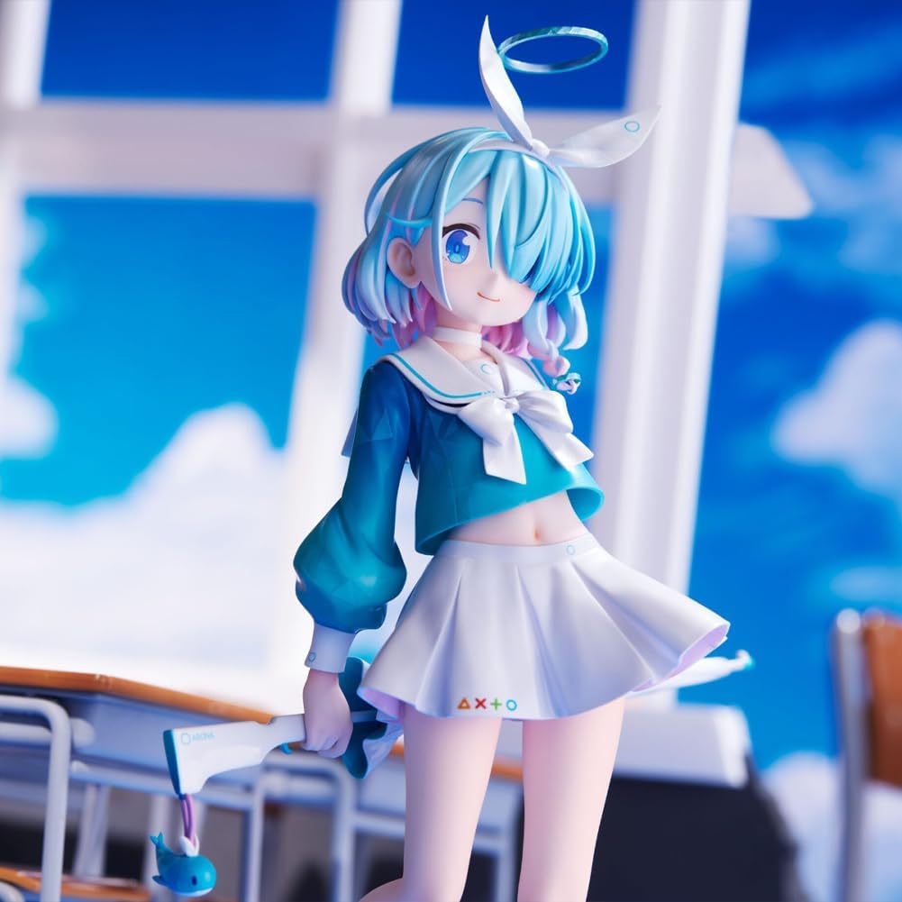A close-up shot of the Blue Archive Anime Figure—look at those vibrant colours! All the tiny details, especially the facial features, really pop. It’s 17CM of pure artistry, seriously impressive.