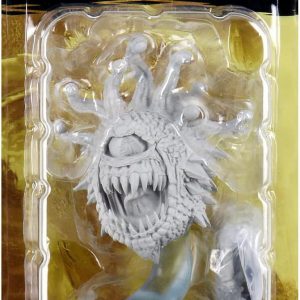 An unpainted Beholder mini sits against a stark white backdrop—check out those wild, intricate details. Those eye stalks? They’re begging for some colour. Perfect for D&D sessions. Great for custom paint jobs, it really opens up your game.