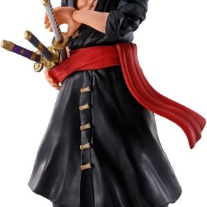 S.H.Figuarts Zoro figure—check out that detailed sculpting! It’s got a bunch of expressive face plates, which is pretty sweet. Posed with swords, this bad boy really pops with its vibrant matte finish. Perfect for collectors or fans!