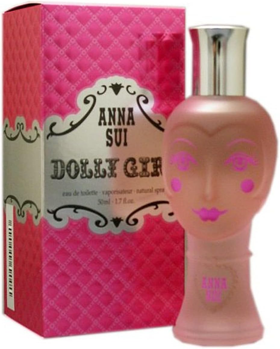 A vibrant pink bottle of Dolly Girl fragrance—complete with a quirky flower cap—sits pretty against a clean white backdrop. It's fun, a little whimsical, almost like it’s ready for a party.