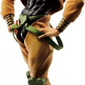 This Dio figure pops—vivid colours and wild, intricate details scream for attention. The sculpt, man, it’s so expressive, captures a vibe that’s hard to overlook. Stands out against that plain backdrop, you know?