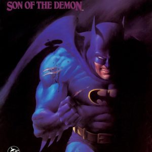 A striking hardcover of "Son of the Demon" — the cover pops with dark, vivid art. There's this intense figure, almost looming, splashed across the front. It’s like the colours are alive, pulling you into its shadowy world.