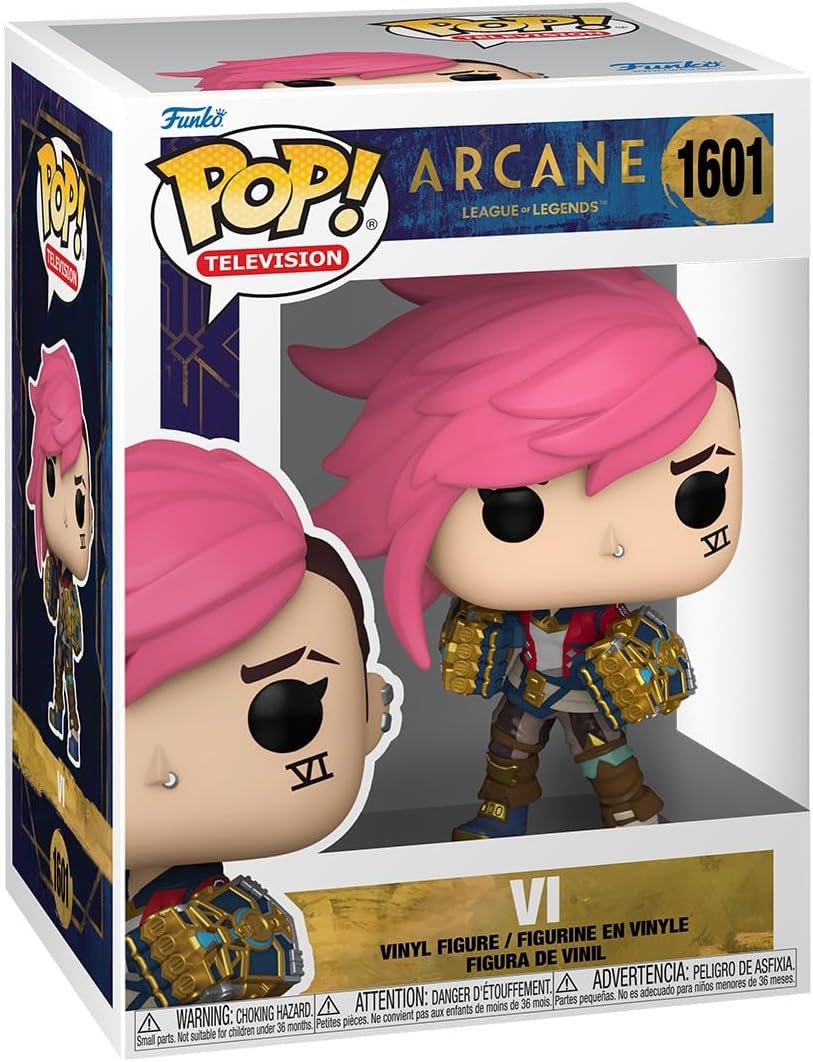 A lively Multicoloured Arcane Pop Figure, bursting with character from the League of Legends world—just look at those vivid colours! It’s set against a subtle background, making it pop even more. Perfect for collectors or fans, really.