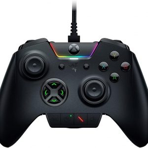 Razer Ultimate Wolverine controller—swappable thumb-sticks for your gaming preference, comfy button layout that just feels right in your hands, and those vibrant Razer Chroma lights? Pure eye candy.