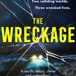 A tight shot of "The Wreckage" cover; it’s dark, moody—colours swirling, almost like a storm. The twisted wreck in the middle draws you in, whispers of chaos. It's a bit haunting, really.