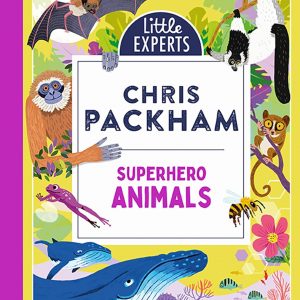 A lively book cover bursting with colour—animal superheroes striking action-packed poses. They’re set against a bustling, vibrant city backdrop. So much energy! Perfect for sparking kids' imaginations.
