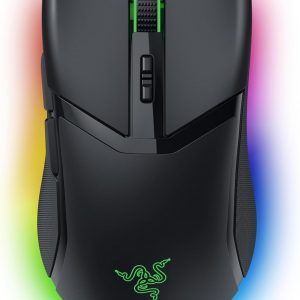 Razer Cobra Pro gaming mouse—check out that sleek vibe! RGB lights dance around, and those buttons? Programmable galore. Perfect for gamers who want style without sacrificing functionality.