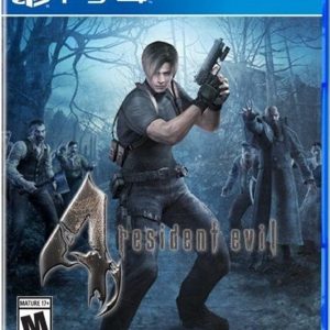 A detailed look at the Resident Evil 4 HD game cover—Leon S. Kennedy in all his dramatic glory. The graphics pop with colour, pulling you right into the horror, and that iconic logo? Can’t miss it.
