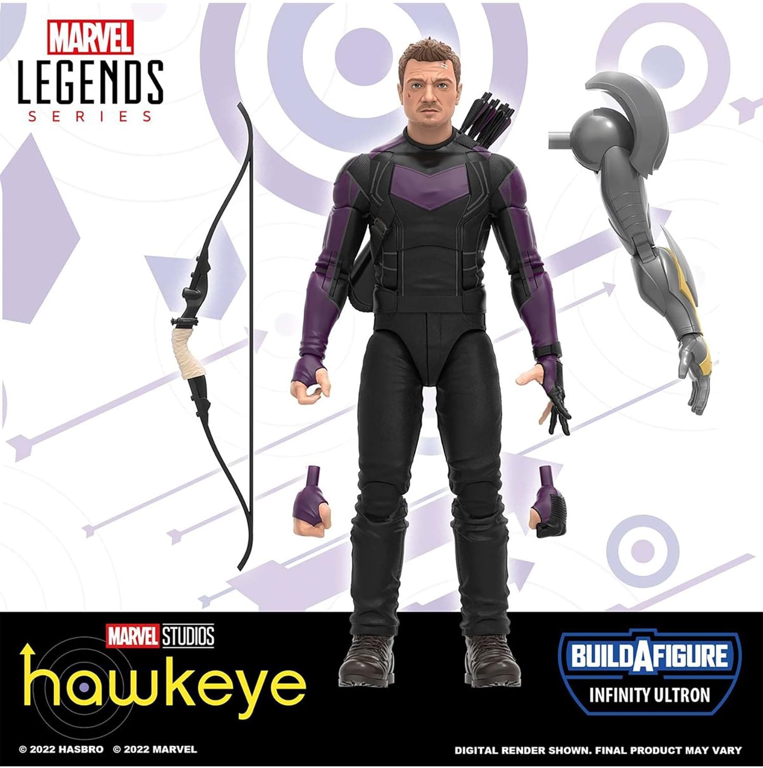 Hasbro Marvel Legends Series Disney Plus Marvel’s Hawkeye 6-inch Action Figure Collectible Toy, 4 Accessories and 1 Build-A-Figure Part, Multicolor, F3855 - Image 3