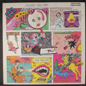 A bold black-and-white portrait of David Bowie—his face alive with striking expressions, you can’t help but stare. The patterned background adds a wild vibe that totally complements his iconic look. It's, well, electric.