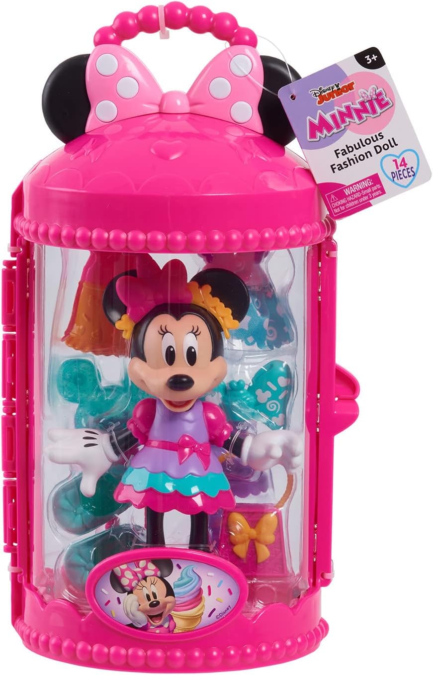 Just Play Minnie Mouse Fabulous Fashion 14-piece Sweet Party Doll and Accessories, Kids Toys for Ages 3 Up - Image 7