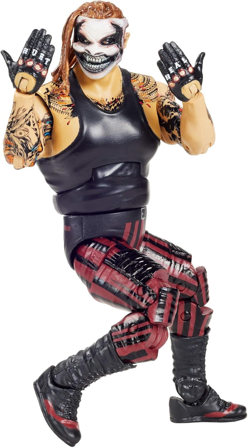 Bray Wyatt action figure—check out that wild pose! Super intricate details, crazy vibrant colours. It's like he's ready to jump off the shelf right at you. Plus, the neutral background really makes him pop, right?