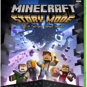 Cover art for Minecraft Story 360 2—it's a burst of colour! Think lush landscapes, iconic characters all jam-packed together. Vivid, eye-catching graphics that pull you right into the blocky world of Minecraft. It's got that playful vibe, inviting you to jump in and explore.