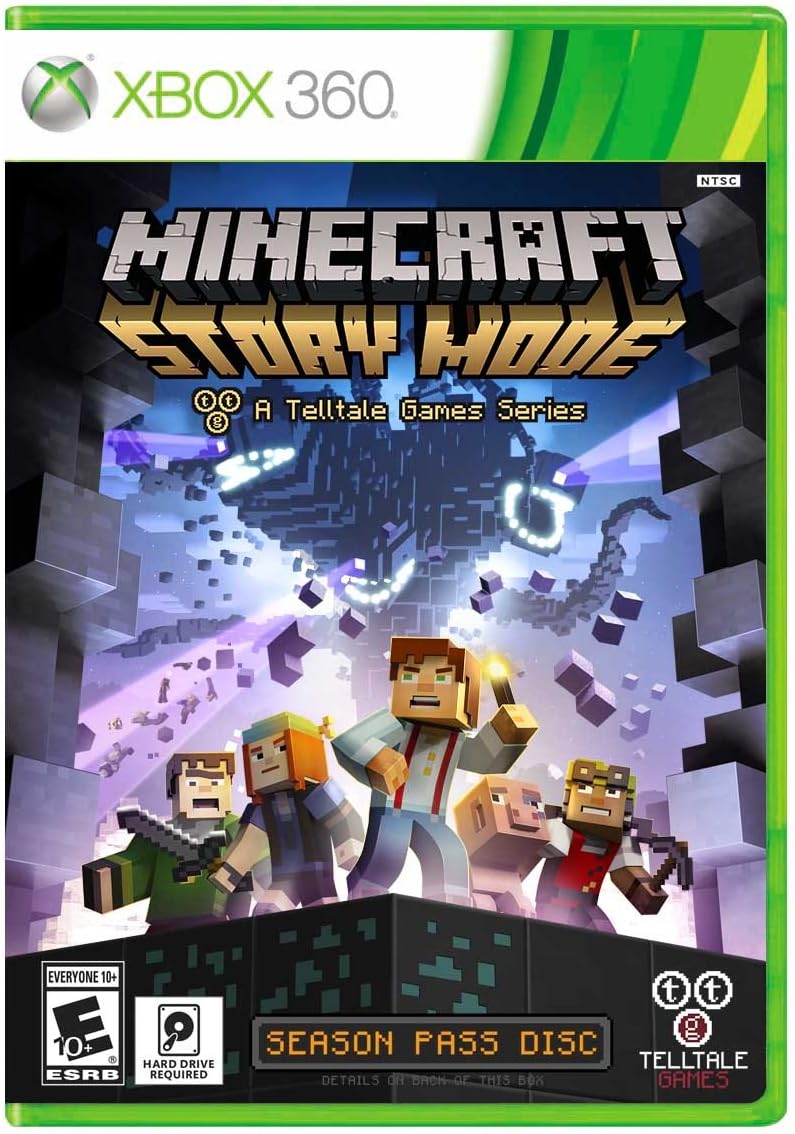 Cover art for Minecraft Story 360 2—it's a burst of colour! Think lush landscapes, iconic characters all jam-packed together. Vivid, eye-catching graphics that pull you right into the blocky world of Minecraft. It's got that playful vibe, inviting you to jump in and explore.