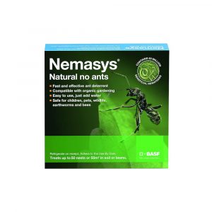 A vibrant green and white bag full of ant nematodes—bold name splashed across the front, description right there, waiting to be read. Looks effective, doesn’t it?