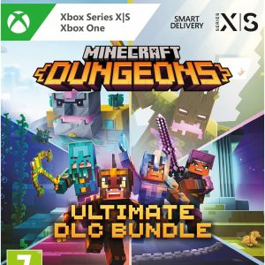 Box art for Minecraft Dungeons: Ultimate DLC Bundle—it's all about those eye-popping colours and the beloved characters you know and love. Just look at the energy bursting from the scene, pulling you right into the action!