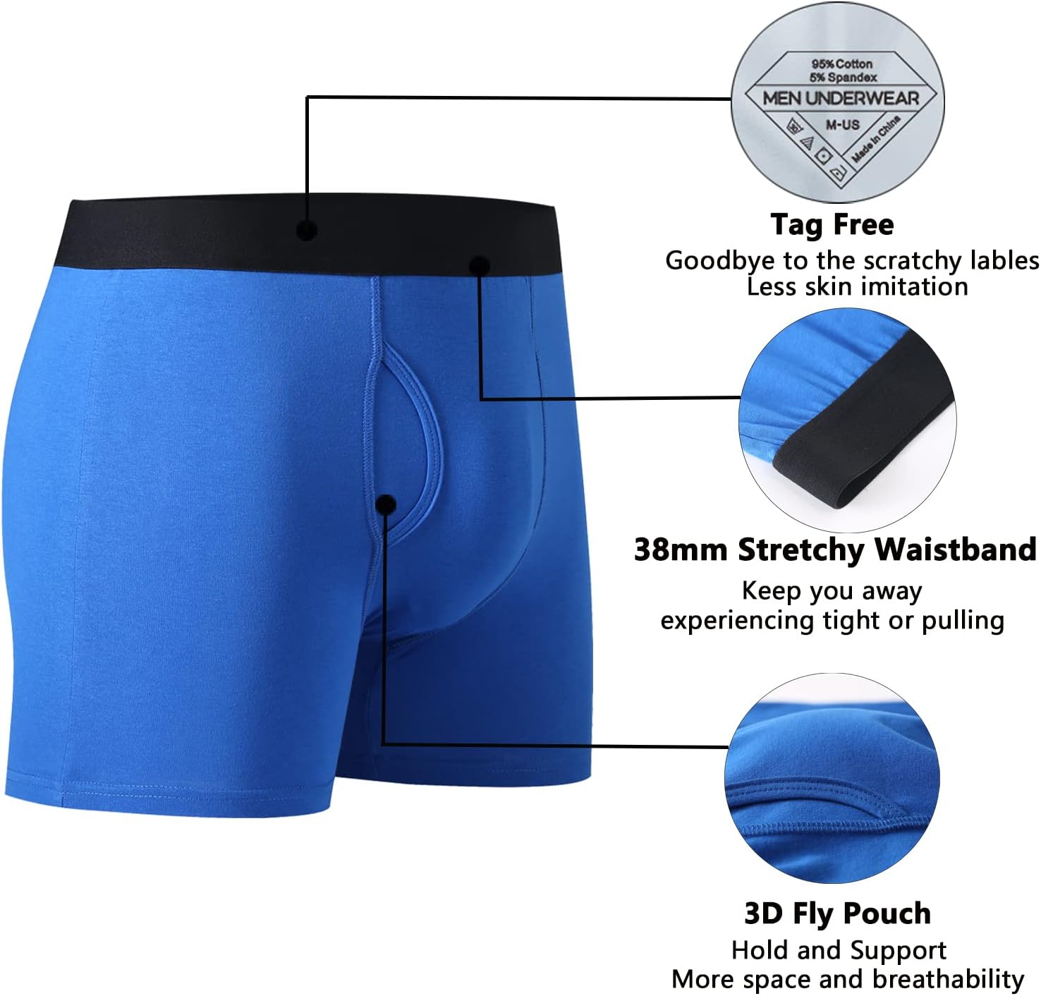 Mens Boxers Shorts, Multipacked Underwear Set Cotton Open Fly Colourful Print Men Briefs Boxers Pack of 7 - Image 7