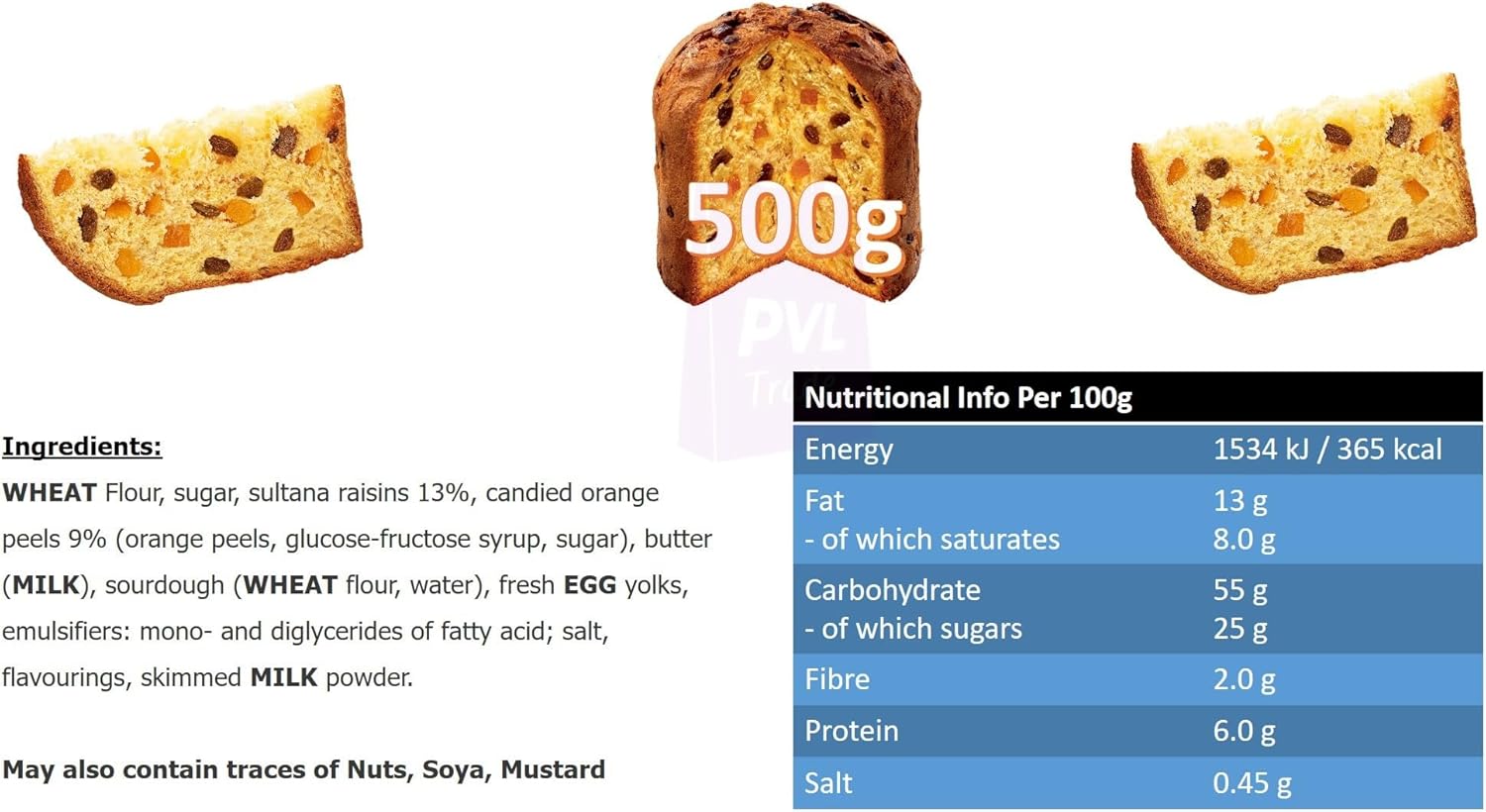 A stunning PVL Panettone in a vibrant festive box—just look at that rich golden hue! It’s got a charm that makes it ideal for holiday gifting. Seriously, who wouldn't want this delightful treat?