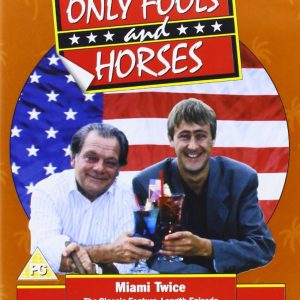 Front cover of the Only Fools and Horses movie DVD—classic shot of the main crew, striking a hilariously goofy pose. You can just tell they’re up to no good, right? Bright colours, inviting vibes, total nostalgia.