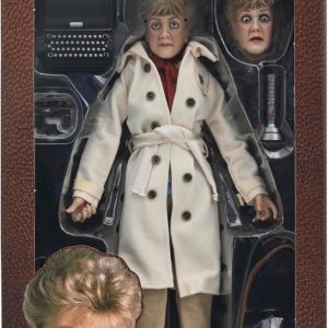 A Jessica Fletcher doll, rocking a floral blouse and snazzy cardigan, clutching a notepad—classic hairstyle, deep in thought. Her expression? Totally capturing that mystery-solving vibe.