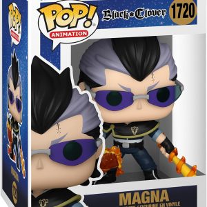 Magna Black Clover figurine—bold colours pop, intricate details just wow. Sturdy circular base, simple backdrop lets it shine. A real eye-catcher for collectors or just fans of cool anime stuff.