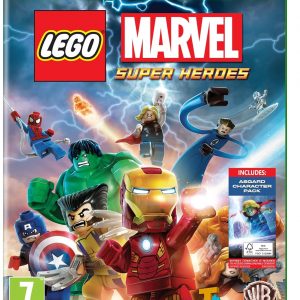 A close-up of the LEGO Marvel Superheroes game for Xbox One—just look at that bright, eye-popping artwork! All your fave Marvel characters are here, plus the game logo boldly flaunting its super-ness. Perfect for collectors or anyone who loves a good adventure.