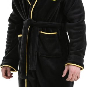 Wrap yourself in this black Cobra Kai dressing gown—it's got the logo front and centre on the back. The tie waist? Super handy for a snug fit. Perfect for lounging, or you know, plotting your next karate move.