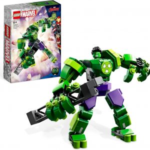 LEGO Marvel Super Heroes Hulk Mech set—check out the epic green Hulk figure ready to jump into action! This mech is fully posable, and those vibrant building blocks? Pure delight against a crisp white backdrop. Absolute must-have for any fan!