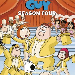 Vibrant cover art for "Family Guy 4" showcasing Peter, Stewie, and Brian in all their cartoonish glory—against a wild burst of colours. It’s chaotic but totally captures the essence of the show.