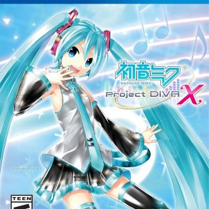 Cover art for Hatsune Miku: Project Diva X—a burst of colour, Miku strikes a lively pose, music notes swirling around her. It's all about rhythm and vibe, capturing that infectious energy.