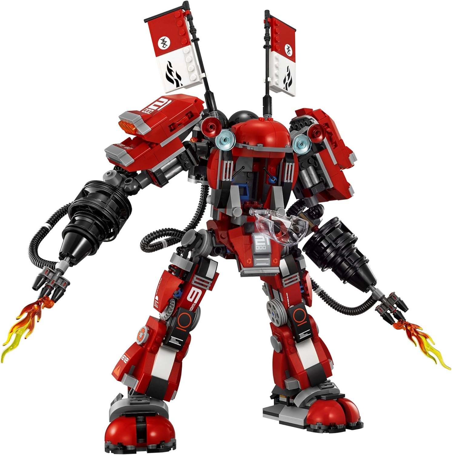 LEGO Ninjago Fire Mech set bursting with colour—features a tough build, and comes with six minifigures like Kai and Zane. It’s a fun ride, honestly. Perfect for epic battles or just showing off on a shelf!