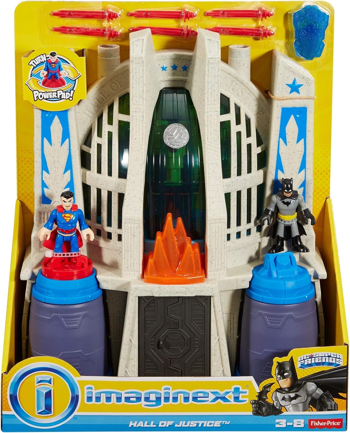 A bright and lively Batman Superman Playset—it's got everything. Interactive fun with a jail, launching projectiles, and a backdrop that just pops. Kids will dig the action, but parents? Expect some chaos.