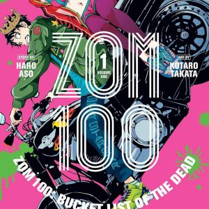Zom 100, Volume 1—just look at that wild cover! Zombies galore, bright colours slapping you in the face, and a title that practically screams for attention. This ain’t your average manga.