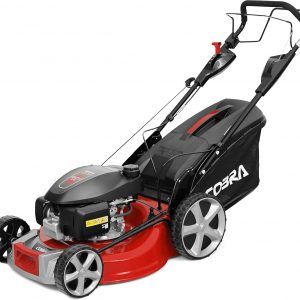 Cobra MX534SPH lawn mower – it’s got this eye-catching bright yellow body, you can't miss it. Check out that sturdy metal deck, and hey, the Honda engine logo stands out like it means business. This one's just lounging on a lush green lawn, ready to tackle whatever you throw at it.