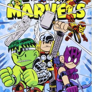 A vibrant bunch of tiny Marvel superhero figurines—spanning all sorts of iconic characters. They’re like little action heroes frozen mid-move against a clean white backdrop. It’s a fun, lively ensemble—perfect for collectors or just a playful touch to any space.