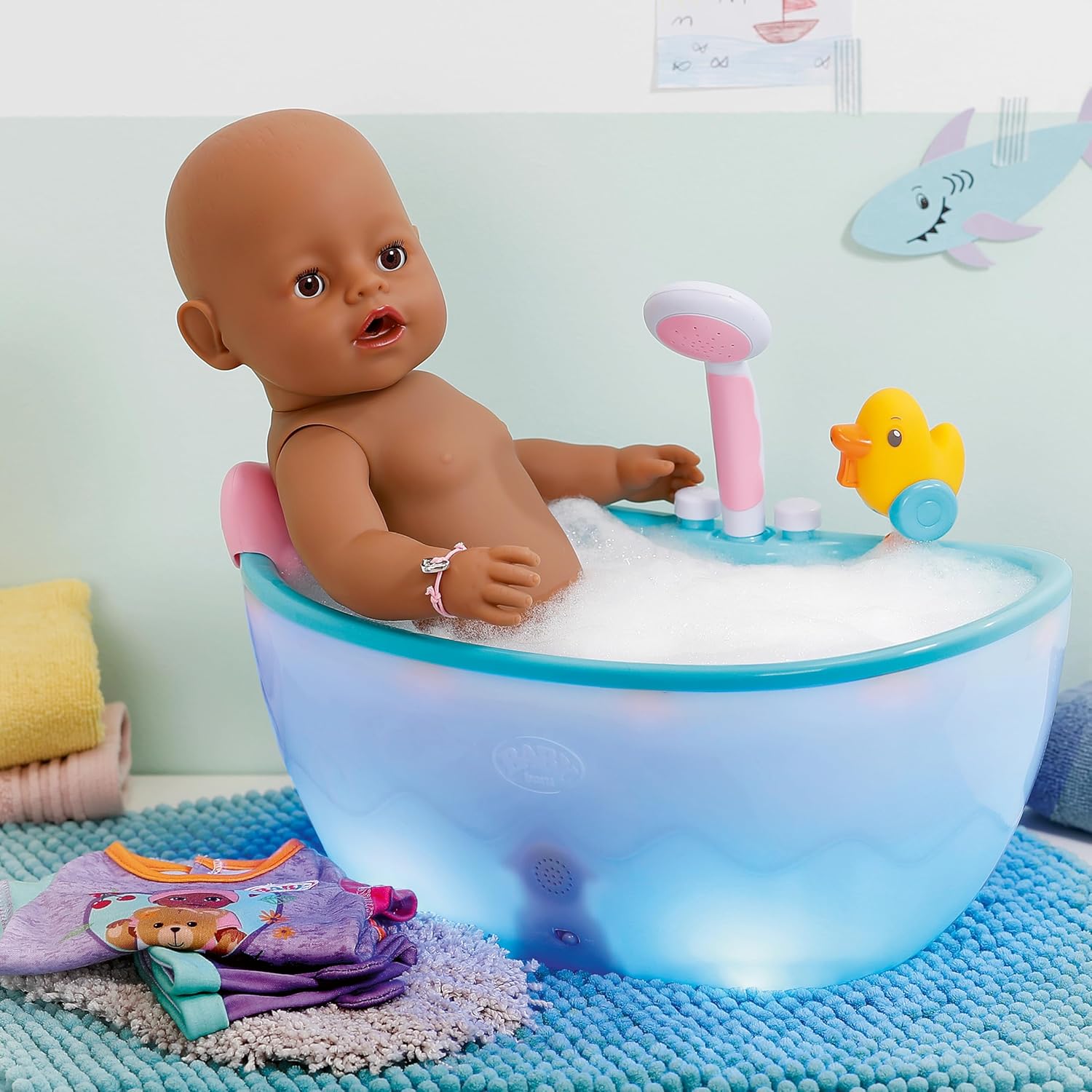 BABY born Eva, Baby Doll with 10 Functions and Accessories, For Children Aged 3 and Over, Works without Batteries, 43cm Tall Doll, 836408 Zapf Creation, Rosa - Image 6