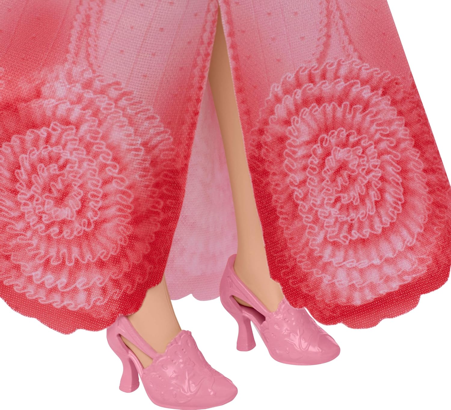 Glinda doll, dressed in a fab removable pink ombre number—long blonde hair cascading down, and that smile, wow. Magical vibes, right? All set against a clean white backdrop that really makes her pop.