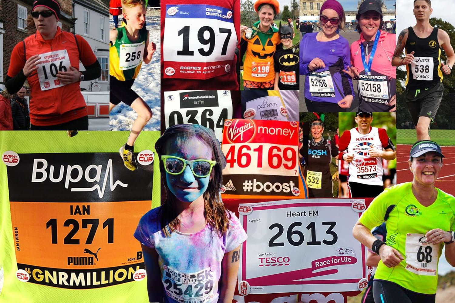 Four round, white Event Clips — perfect for keeping your race bibs snug and secure. They’re just sitting there on a white background, but don’t be fooled. Useless, if not doing their job. Ideal for races, marathons, or whatever gets your heart racing.