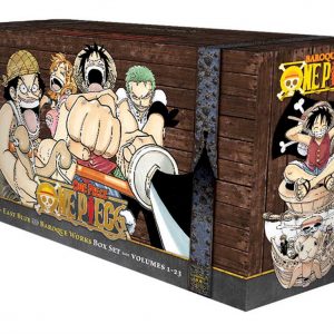 A whole box set of One Piece manga volumes, all snug and tidy—packed together like an epic treasure trove just waiting to be explored. Perfect for fans, collectors, or anyone wanting to dive deep into the Grand Line.
