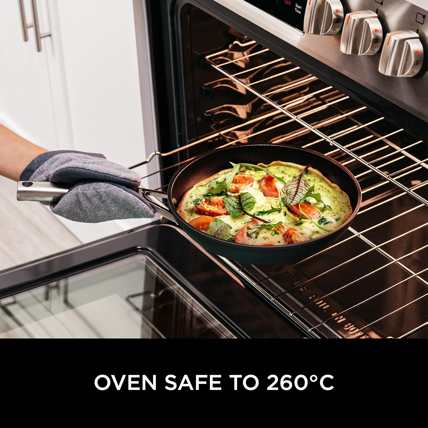 Ninja ZEROSTICK Premium Cookware 28cm Wok with Glass Lid, Long Lasting, Non-Stick, Hard Anodised Aluminium, Induction Compatible, Oven Safe to 260°C, Grey C30928UK - Image 9