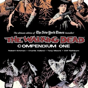 Hardcover "The Walking Dead Compendium" — just look at that eye-catching graphic cover, right? It’s packed with killer zombie artwork. Perfect for fans, collectors, or anyone who loves a good scare.